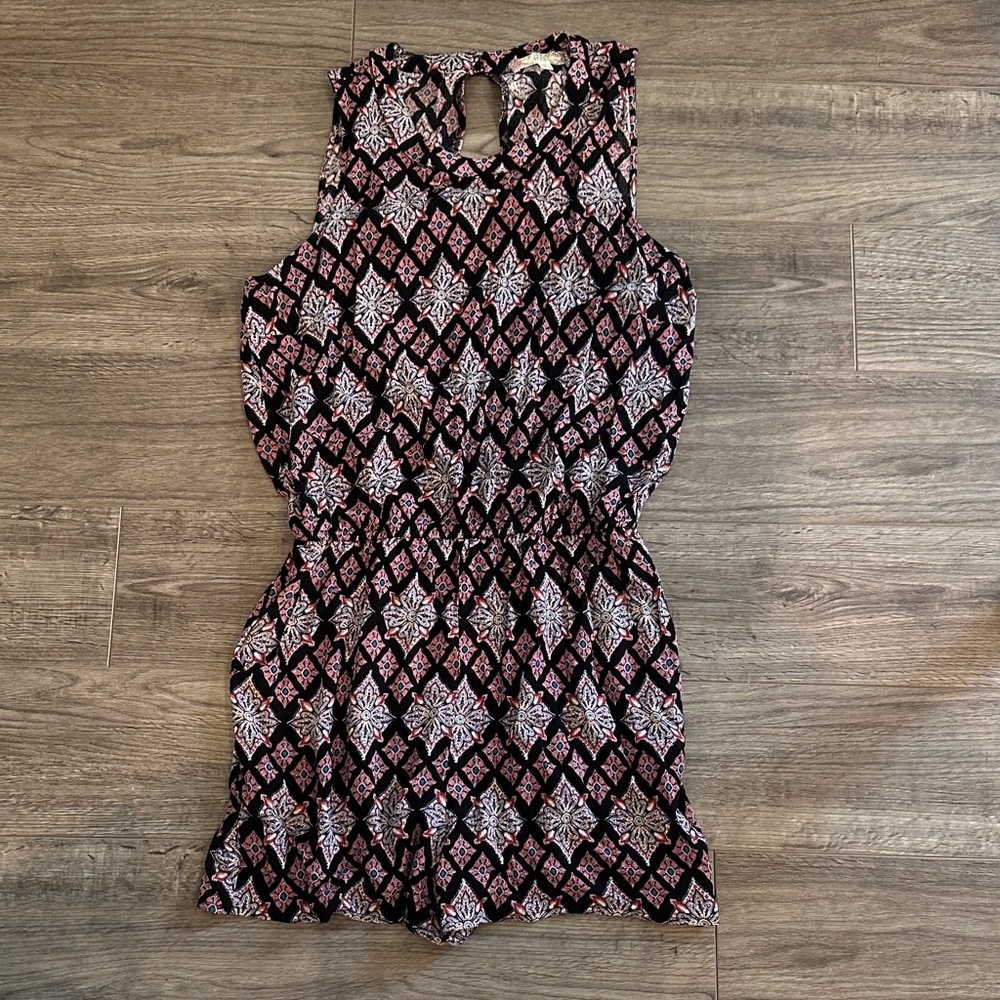 Pink and black sleeveless romper - never worn!